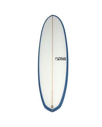 Tabla de surf híbrida evolutiva Full and Cas The Muffin 6'8 43 Litros blanca y azul FCS II Thruster 