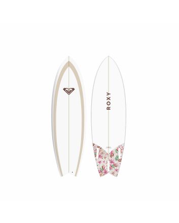 Tabla de Surf Shortboard Roxy Fish 6'0 38,6L color Tapioca con sistema de quillas Futures 