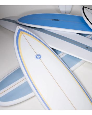 Tabla de surf Summer Vibes Fish 6'2 azul con 5 cajetines Futures 42,4L