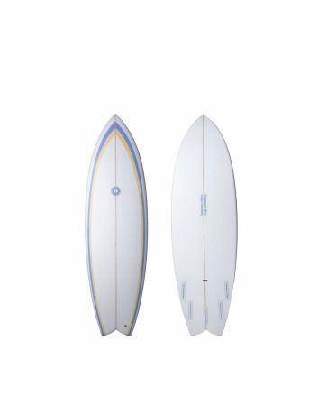 Tabla de surf Summer Vibes Fish 6'2 azul con 5 cajetines Futures 42,4L