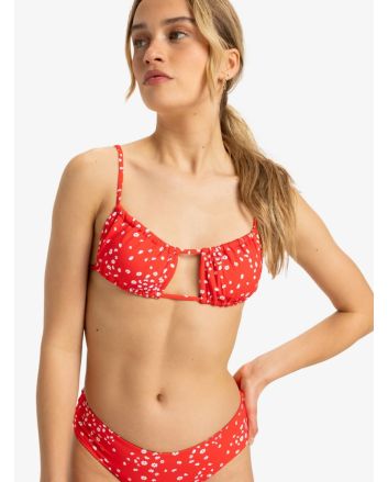 Mujer con Top de Bikini Bralette Roxy PT Beach Classics Rojo Floral 
