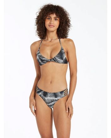 Mujer con Top de Bikini Triangular Volcom Stay Or Leaf Negro