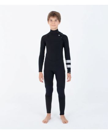 Niño con traje de surf con cremallera en el pecho Hurley Advant 5/3mm Negro