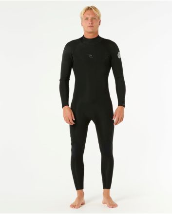 Hombre con Traje de neopreno Rip Curl Dawn Patrol 4/3mm Back Zip en color negro 