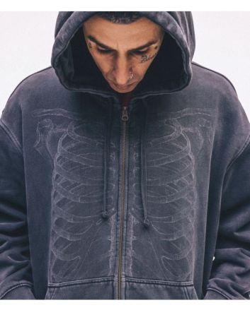 Travis Barker con Sudadera de capucha y cremallera Hurley Bones Negra