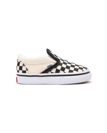 Zapatillas Vans Slip-On para bebé de 1 a 4 años blancas y negras con estampado Checkerboard