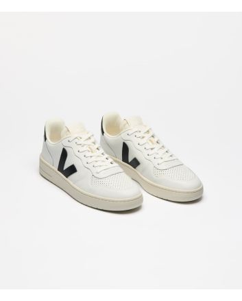 Zapatillas Veja V-10 Prime Leather blancas y negras unisex