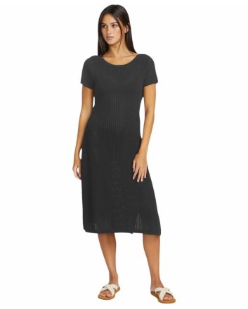 Mujer con vestido midi Volcom Cover Up Meshy Beach Negro 