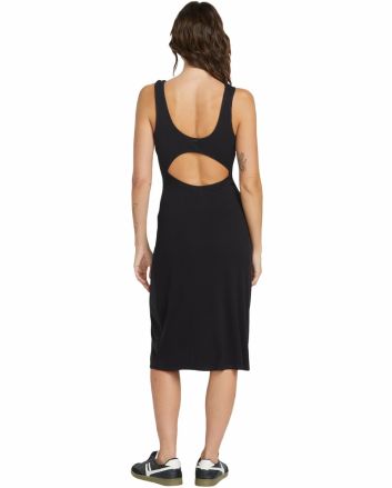 Mujer con Vestido midi Volcom Rizzled negro sin mangas