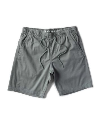 Pantalón corto elástico Vissla No See Ums Eco Elastic 18'' Moss con cintura ajustable y tejido de algodón orgánico para hombre