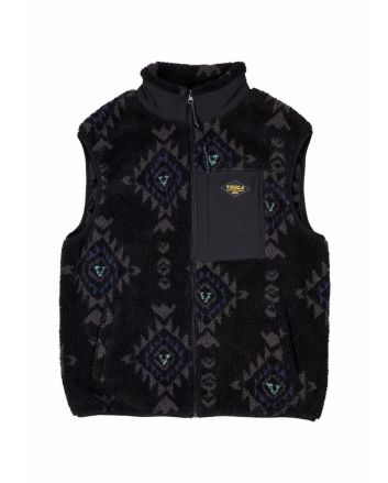 Chaleco de forro polar Vissla Hector Sleeveless negro para hombre 