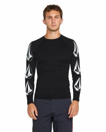 Hombre con camiseta de protección solar de manga larga Volcom Surf Vitals J Robinson Negra 