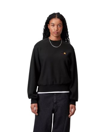 Mujer con Sudadera Carhartt WIP American Script Negra