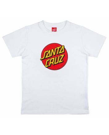 Camiseta de manga corta Santa Cruz Youth Classic Dot blanca para niño