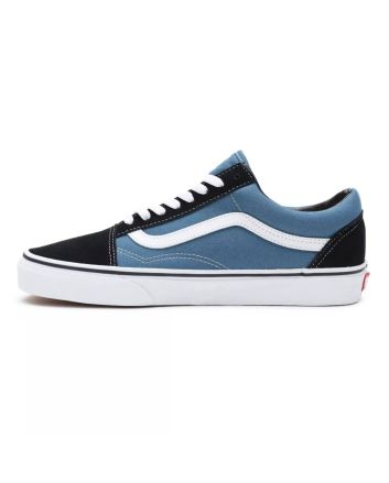 Zapatillas de Skate Vans Old Skool en color azul marino con suela de goma blanca