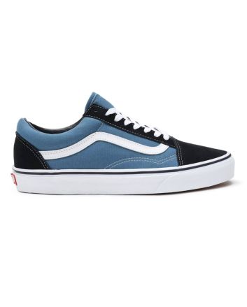 Zapatillas de Skate Vans Old Skool en color azul marino con suela de goma blanca