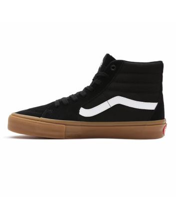 Zapatillas de Skateboard Vans SK8-Hi negras con banda lateral blanca y suela de goma para hombre