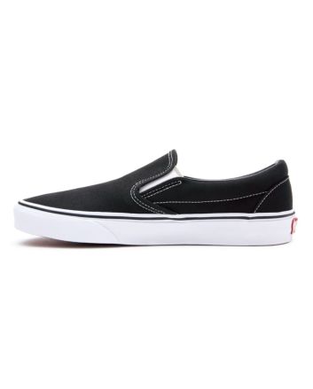 Zapatillas de lona Vans Classic Slip on negras con suela blanca 