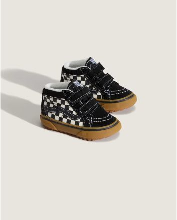 Zapatillas Vans impermeables Vans TD MTE SK8-Mid Reissue con velcro y estampado damero negro y blanco para niño/a 1-4 años