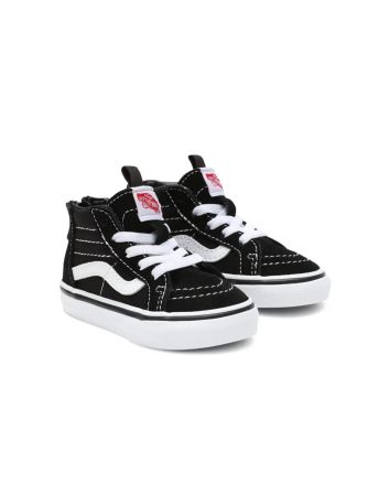 Zapatillas Vans Sk8-Hi Zip Bebé 1 a 4 años Negras con banda lateral blanca