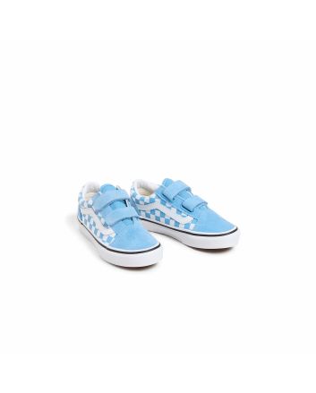 Zapatillas con cierre adherente Vans Old Skool V Color Theory Checkerboard Azules para niño/a 4-8 años
