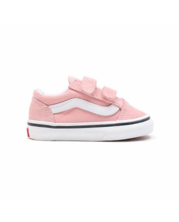 Zapatillas con cierre adherente Vans Old Skool Rosas y Blancas para niñas de 1 a 4 años