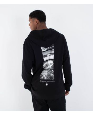 Hombre con sudadera de capucha y cremallera Hurley Nazaré Negra