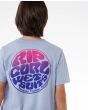 Niño con camiseta de manga corta Rip Curl Wetsuit Icon Kids Azul logo espalda