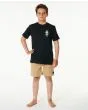 Niño con camiseta de manga corta Rip Curl Search Icon Negra 8-16 años ajuste estándar