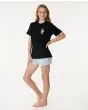 Niña con camiseta de manga corta Rip Curl Search Icon Negra 8-16 años ajuste estándar