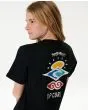 Niña con camiseta de manga corta Rip Curl Search Icon Negra 8-16 años gráfico espalda