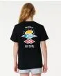 Niña con camiseta de manga corta Rip Curl Search Icon Negra 8-16 años posterior