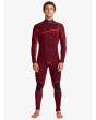 Hombre con traje de surf con cremallera en el pecho Quiksilver Highline 4/3mm Negro interior Primaloft