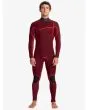 Hombre con traje de surf con cremallera en el pecho Quiksilver Highline 4/3mm Negro interior Primaloft