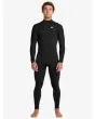 Hombre con traje de surf con cremallera en el pecho Quiksilver Highline 4/3mm Negro