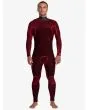 Hombre con traje de surf con cremallera en el pecho Quiksilver Marathon Sessions 5/4/3mm Negro interior Primaloft