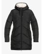 Chaqueta larga impermeable Roxy Storm Warning negra para mujer