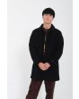Hombre con abrigo de invierno Volcom Floyder Peacoat Negro frontal