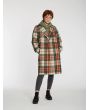 Mujer con abrigo largo Volcom Playedcoat Terra Cotta frontal