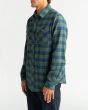 Camisa Billabong All Day Flannel LS verde y azul a cuadros izquierda