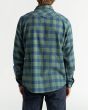 Camisa Billabong All Day Flannel LS verde y azul a cuadros posterior