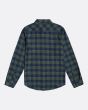 Camisa Billabong All Day Flannel LS verde y azul a cuadros posterior