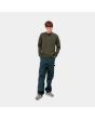 Hombre con Jersey Carhartt WIP Allen Sweater Verde frontal