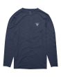 Camiseta de surf Vissla Alltime LS para hombre azul marino frontal