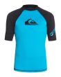 Camiseta de protección solar UPF 50 con manga corta Quiksilver All Time Azul para niños de 8-16 años