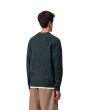 Hombre con Jersey de lana Carhartt WIP Anglistic Sweater Speckled Deep Lagoon posterior