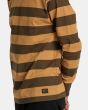 Hombre con Camiseta de manga larga RVCA Chainmail Stripe Camel parche