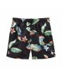 Bañador surfero Vans Mixed Volley II negro floral para niños de 8 a 14 años