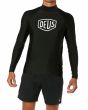 Hombre con Licra Surf de manga larga Deus Ex Machina Baylands Shield Rash Vest UPF 50 Negra