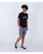 Hombre con Pantalón corto híbrido Hurley Phantom Walkshort 18" azul Obsidian derecha